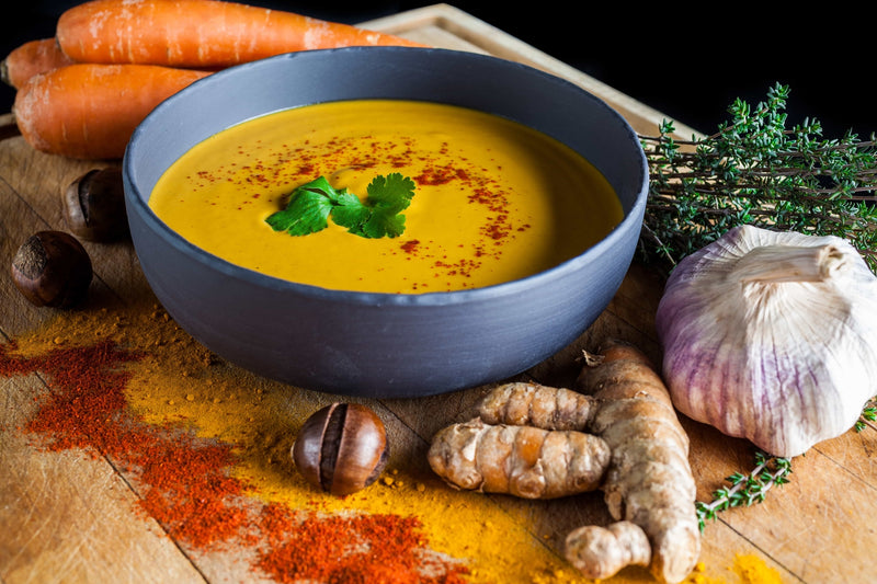 Carrot soup with turmeric and ginger